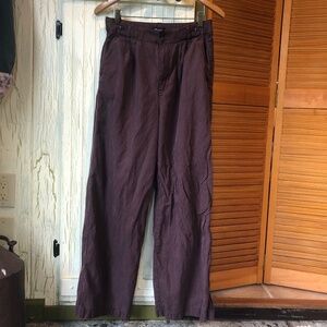 Madewell ‘The Harlow’ Wide-Leg Pant in Dark Carob Chocolate Brown Size 6